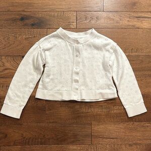 Girls Gap Kids Pointelle White Cardigan Sweater - Size S